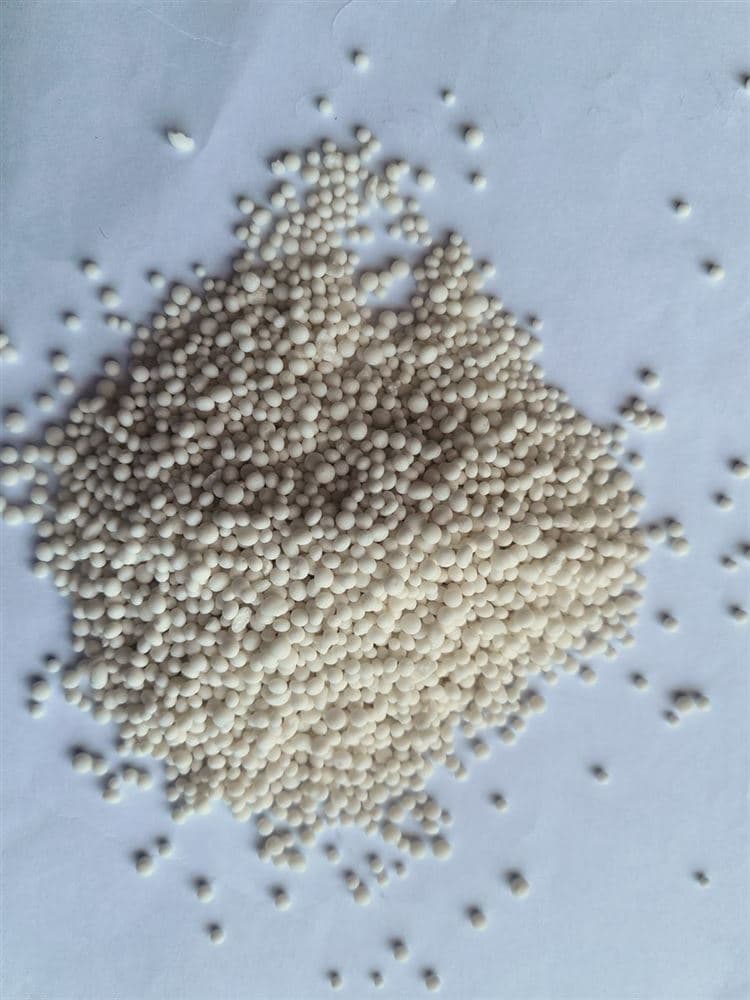 High-tower compound fertilizer: white near-spherical granules